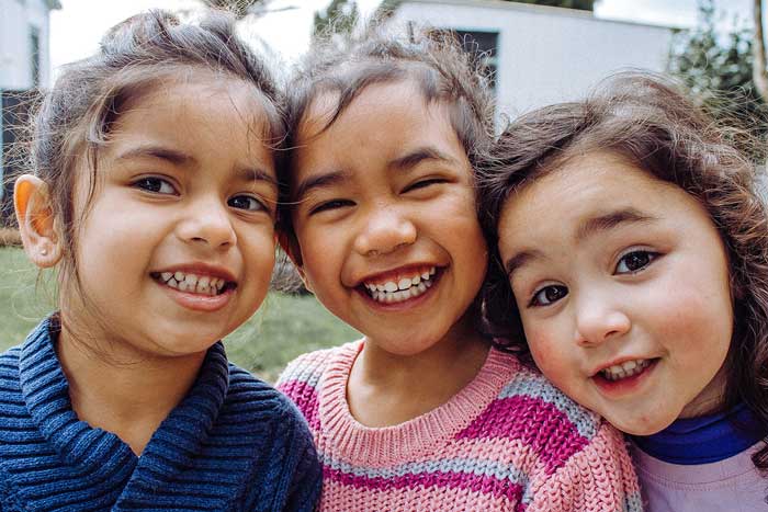 Little girls smiling